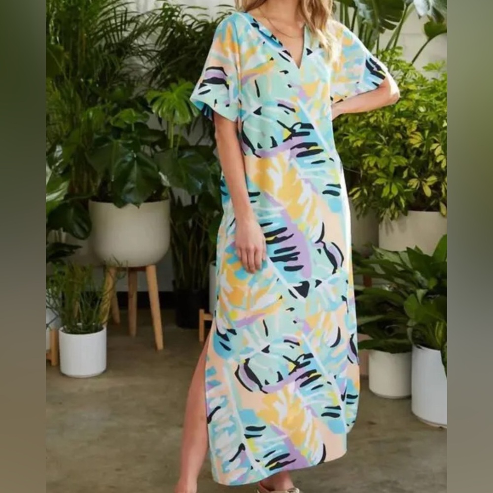 CROSBY by Mollie Burch mint & blue maxi dress - Size M